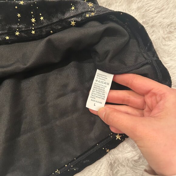 Velour Gold Star Celestial Constellation Mini Skirt - S/M (Juniors Large) - Picture 3 of 6